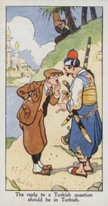 Keleti közmondás: A török kérdésre törökül kell válaszolni (színes litho) alkotó: René Bull