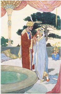 Noureddin és a gyönyörű rabszolga, 1930-as évek alkotó: René Bull