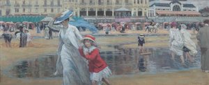 Cabourg Beach, c. 1910. alkotó: René François Xavier Prinet