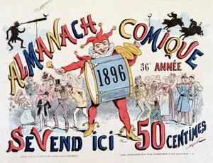 Bohóc dobbal és cintányérokkal – Draner rajza (Jules Georges Renard