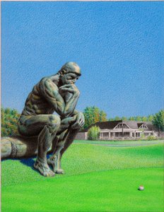 RODIN-Golf, 2022, Színes ceruzarajz papírra alkotó: Rene Boin