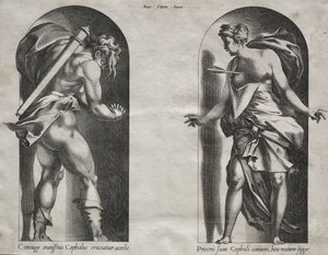 Cephalus és Procris két fülkében, 1538-1540. alkotó: Rene Boyvin