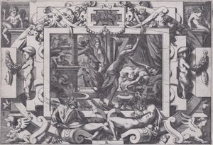 Peliast megölték lányai, akiknek sajnálják, hogy vérét kiürítsék, 1563. alkotó: Rene Boyvin