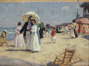 Pár a tengerparton Cabourgban (olaj, vászon)