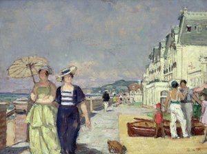 Elegáns nők a tengerparton Cabourgban, 1929 körül (olaj, vászon)