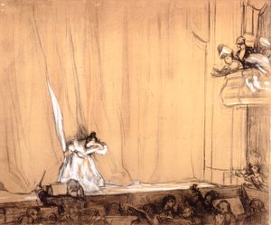 Le Salut de la Divette (ceruza és fehér kréta papíron) alkotó: René François Xavier Prinet
