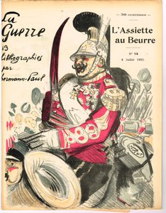 „A vajtányér” borítója, színekben szatirikus alkotó: Rene George Hermann Paul
