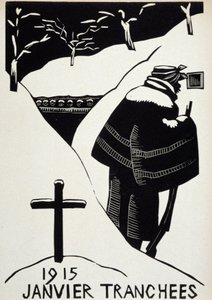 1915. január: les trenches - a "" Háborús naptárban"", ill. Írta: Herman-Paul, Librairie Lutetia, Párizs alkotó: Rene George Hermann Paul