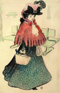 A gyönyörű zsidónő vásárolni megy. Le Rire magazin, 1896. alkotó: Rene Georges Hermann Paul