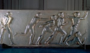 Sportolók panel üveg alkotó: Rene Jules Lalique