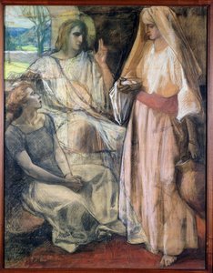 Krisztus Márta és Mária házában, 1924 (pasztell, papíron) alkotó: Rene Marie Castaing