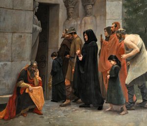 VI. Raymond, Toulouse grófja, akit exkommunikálnak (részlet) (olaj, vászon) alkotó: Rene Ravaut