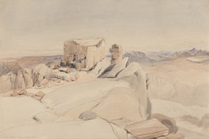 A Sinai-hegy csúcsa vagy Jebel Musa, 1840 (wc, grafit és testszín bézs szőtt papíron)