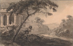 Táj klasszikus épület bal oldalon alkotó: Rev. William Gilpin