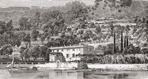 A Palmaria-sziget, La Spezziával szemben, Olaszországban, a 19. század végén. Samuel Manning tiszteletes 1890 körül kiadott Italian Pictures című művéből. alkotó: Reverend Samuel Manning