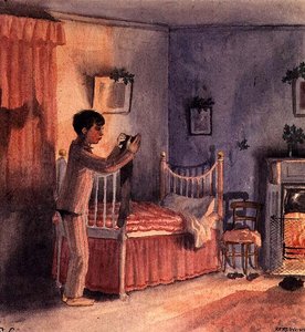 A karácsonyi harisnya, 1921 körül (akvarell)