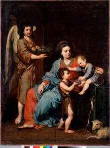 Szűz gyermekkel Keresztelő Szent Jánossal Reynaud Levieux (1613-1699) festménye, 17. század V 108x76 cm Genes, Musei di Strada Nuova (ex Palazzo Bianco)