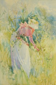 Vadvirágok szedése 1900 (Akvarell, papír) alkotó: Rhoda Holmes Nicholls