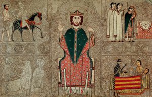 Oltárfront a Szent Márton-templomból, Chia, Spanyolország, Tours-i Szent Mártont és négy jelenetet az életéből, 1150-1200 (tempera a panelen) alkotó: Ribagorça Workshop Johannes Pintor