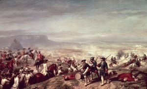 Almansai csata V. Fülöp (1683-1746) és Károly osztrák főherceg csapatai között 1707-ben (olaj, vászon)