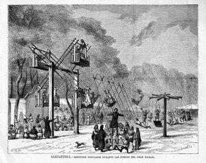 Népszerű örvendezés a Greater Bairam fesztivál alatt Alexandriában, Egyiptomban, 1876-ban