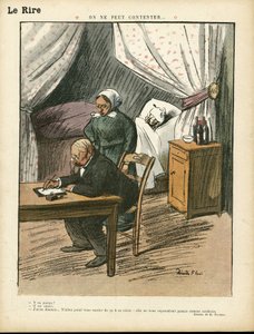 Illusztráció: Ricardo Flores (1878-1918) a Le Lire-ben, 08/02/13 - Nem lehet elégedett - Orvosi, belsőépítészet alkotó: Ricardo Flores