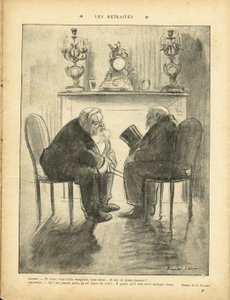 Ricardo Flores (1878-1918) illusztrációja a Le Rire-ben, 22.02.13 - Nyugdíjak - Köztársasági elnök - Fallieres Armand (1841-1931), Loubet Emile
