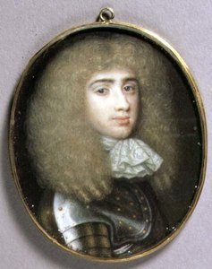 Robert Porter miniatűr portréja, 1660 körül (akvarell pergamen)
