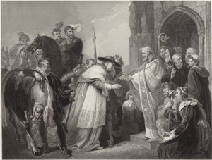 Wolsey bíboros a Leicesteri apátságban (metszet)