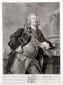 Thomas Smith admirális (megh. 1762), a Fehér-tenger altengernagyának portréja, metszette John Faber (1684-1756) 1746 (metszet) alkotó: Richard (after) Wilson