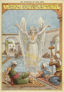 Krisztus csodái: beteg emberek, akik angyal általi vízmozgásra várnak (chromolitho) alkotó: Richard Andre
