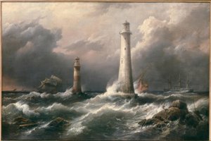 H.M.S. Lord Warden az Eddystone világítótornyoktól alkotó: Richard Brydges Beechey