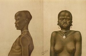 Waganda fiú és dinka lány, "Az emberiség története" III. kötetéből, Friedrich Ratzel professzor, 1898