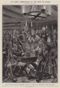 A zsidók korai megjelenése Oroszországban (litho) alkotó: Richard Caton II (after) Woodville