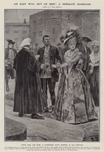 Könnyű kiút az adósságból: Newgate-házasság (litho) alkotó: Richard Caton II (after) Woodville