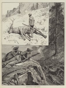 Wapiti-vadászat Észak-Amerikában (metszet) alkotó: Richard Caton II (after) Woodville