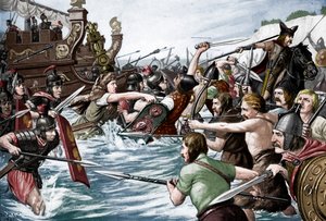 Julius Caesar partraszállása Nagy-Britanniában, ie 55-ben, az 1920-as években