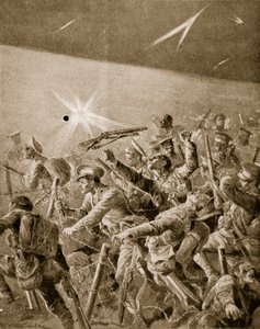 A brit gyalogság német huzalösszefonódásokon keresztül kényszerítette magát, 1914-1919 alkotó: Richard Caton Woodville