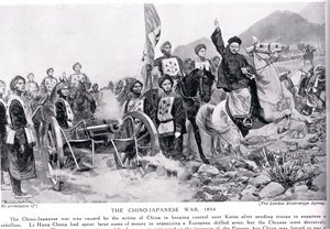 Az első kínai-japán háború, illusztráció a „Hutchinsons History of the Nations” című könyvéből, 1910 körül
