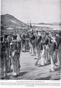 Hongkong átengedése a briteknek, 1841, illusztráció a "Hutchinson