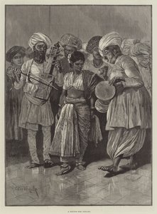 Egy Nautch lány táncol