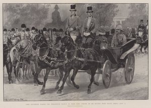 Lord Kitchener elhalad a Wellington-szobor mellett a Hyde Park Cornerben, amikor visszatér Dél-Afrikából, július 12-én