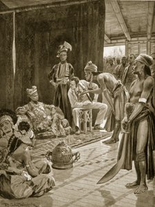 Sir James Brooke Borneóban, 1842, illusztráció a „Hutchinson