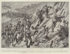 A Saran Ridge tisztása, a Northamptonshire-i ezred emberei, akik helikopteres segélynyújtásért dolgoznak a sebesültekkel való leszállás során alkotó: Richard Caton Woodville junior