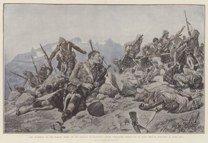 A Dargai-gerinc megrohanása Gordon Highlanderek által, Piper Findlater továbbra is játszik, bár mindkét lábán megsérült.