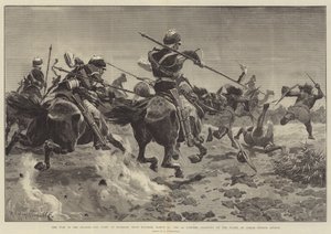 A szudáni háború, a harc Hasheen-nél, Souakim közelében, március 20-án, az 5. Lancers támadás Osman Digna támadásának szárnyán.