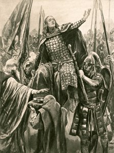 Idősebb Edward koronázása Kingston-on-Thamesben, 901. pünkösdvasárnap, a koronázás alkalmával alkotó: Richard Caton Woodville junior