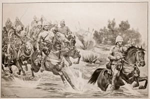 A nagy előrelépés: Királyi Lovastüzérség (lovas hadosztály) átkelés a Vaalon alkotó: Richard Caton Woodville junior