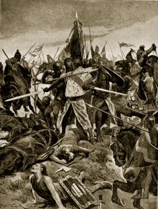 De Montfort utolsó standja Eveshamban, illusztráció a 