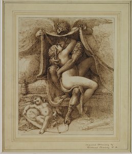 Vénusz és Mars, 1790 körül (toll és barna tinta papíron) alkotó: Richard Cosway